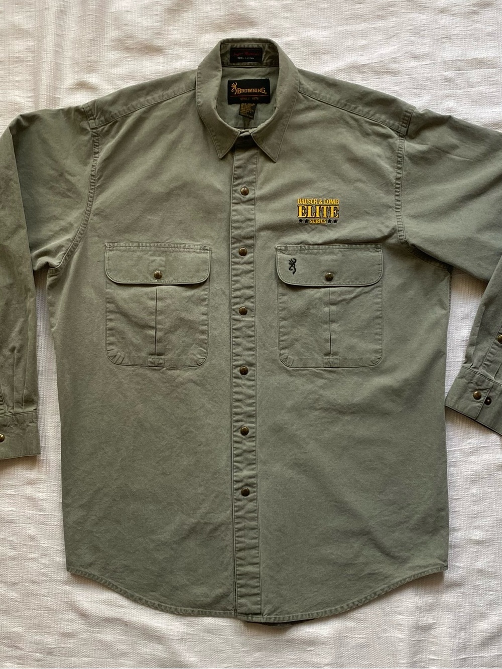 VTG Browning Bausch & Lomb Elite Series Hunting Shirt 90s Gorpcore Macau Mens L